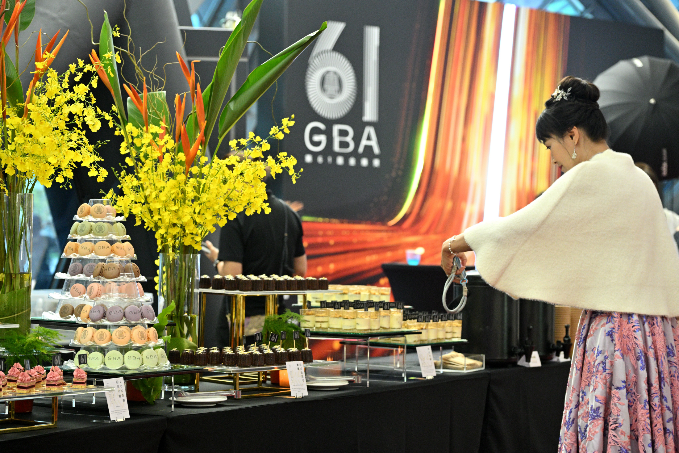 第61屆廣播金鐘獎客製化 GBA 馬卡龍塔與精緻甜點餐檯